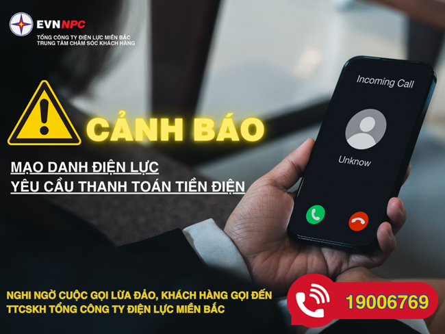 Cảnh báo thanh toán tiền điện vào tài khoản cá nhân (06/08/2024)